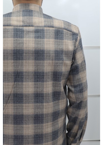 Fistan Store Erkek Ekose Kareli Klasik Kesim Rahat Kalıp Tek Cepli Kışlık Kaşmir Gömlek fırsatları