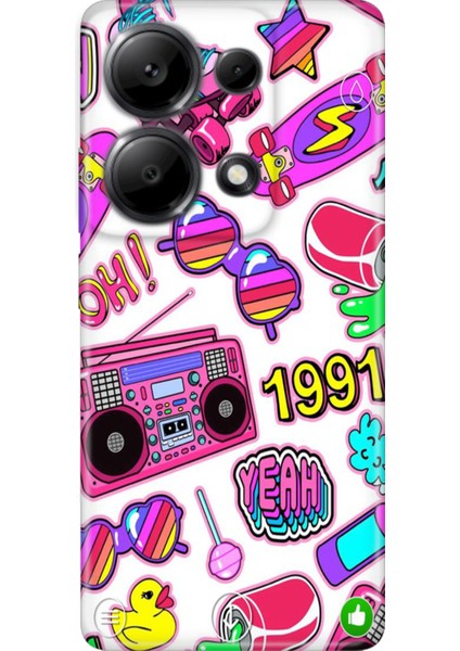 Xiaomi Redmi Note 13 Pro 4g Kılıf Renkli Tasarım Esnek Silikon 90'lar