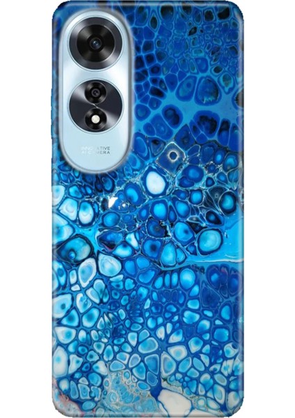 Oppo A60 Kılıf (CPH2631) Uyumlu Silikon Desenli Kalıplı Ermer Derin Mavi