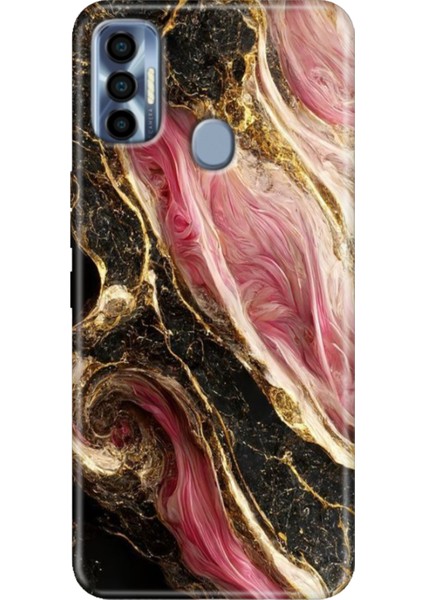 Tecno Spark 7 Pro Kılıf Renkli Silikon Seattle Mermer