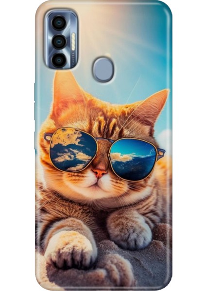 Tecno Spark 7 Pro Kılıf Renkli Silikon Cat