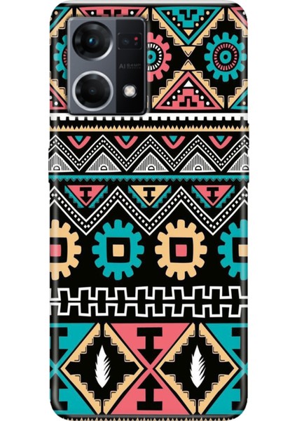 Oppo Reno 7 Kılıf (CPH2363) Egzotik Desenli Silikon Kampanyalı Kapak Etnik