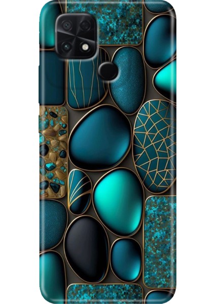 Poco C40 Kılıf Renkli Temalı Silikon Marble