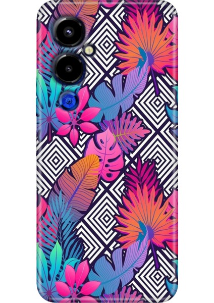 Tecno Pova 4 Pro Kılıf Renkli Temalı Pova 4 Pro Silikon Botanik