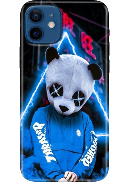 Apple iPhone 12 Kılıf Renkli Baskılı Silikon Cool Panda