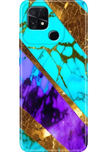 Poco C40 Kılıf Renkli Temalı Silikon Nezih Mermer