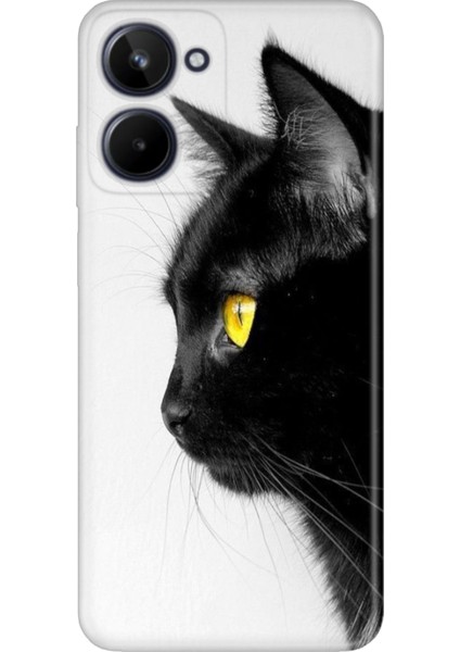 Realme 10 4g Kılıf Renkli Realme 10 Silikon Kedi Bakışı