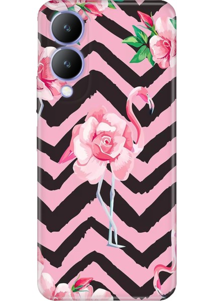 Vivo Y17S Kılıf Desenli Kapak Renkli Silikon Cvr Flamingo
