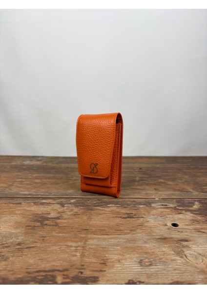 Turuncu Deri Sigaralık,sigaralık,hakiki Deri Sigaralık,sigara Kutusu Lacivert Tek Ebat Unisex modelleri
