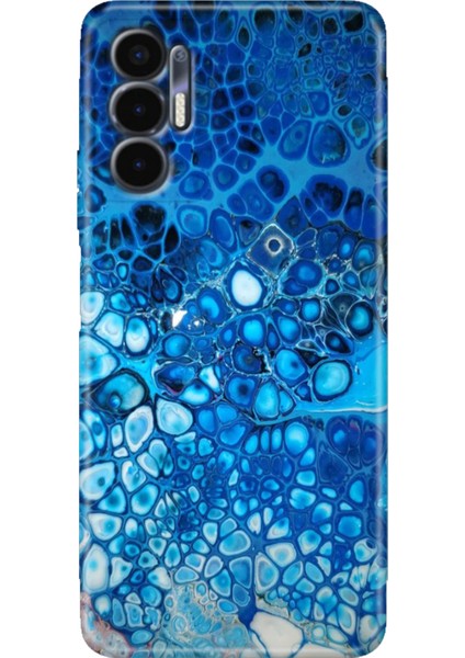 Tecno Pova 3 Kılıf (LF7N) Uyumlu Renkli Baskı Desen Esnek Silikon Derin Mavi