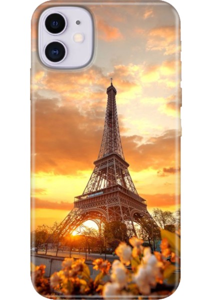 Apple iPhone 11 Kılıf Renkli Temalı iPhone 11 Silikon Eyfel