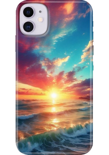 Apple iPhone 11 Kılıf Renkli Temalı iPhone 11 Silikon Okyanus
