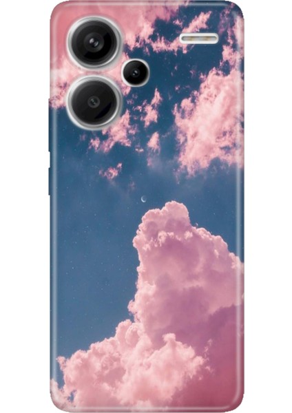 Xiaomi Redmi Note 13 Pro Plus 5g Kılıf Tasarım Outlet Silikon Pembe Bulut