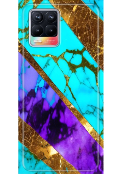 Realme 8 / Realme 8 Pro Kılıf Renkli Esnek Silikon Nezih Mermer