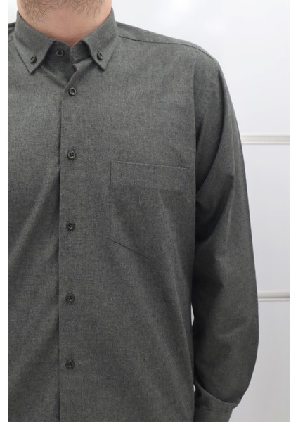 Fistan Store Erkek Düz Klasik Kesim Rahat Kalıp Tek Cepli Kışlık Kaşmir Gömlek fiyatları
