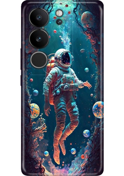 Vivo V29 5g Kılıf Desenli Silikon Esnek Uyumlu Kapak Astronot