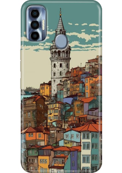Tecno Spark 7 Pro Kılıf Renkli Silikon Galata