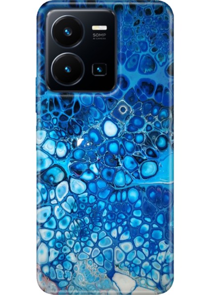 Vivo Y22S -Y35 Kılıf Desenli Kapak Renkli Tpu Uv Derin Mavi
