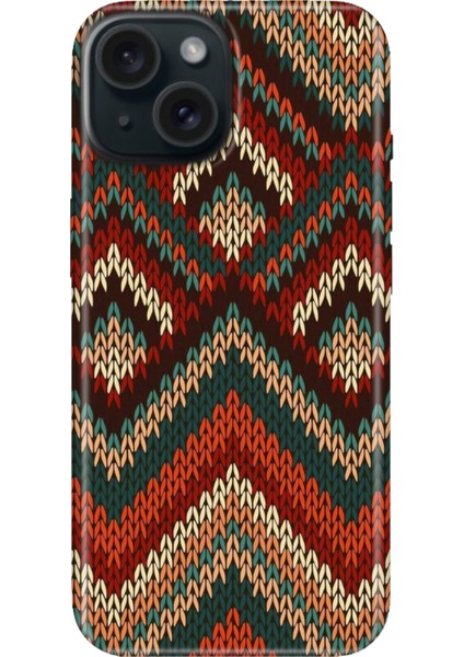 iPhone 13 - 14 Kılıf Desenli Kapak Renkli Tpu Uv Zikzak