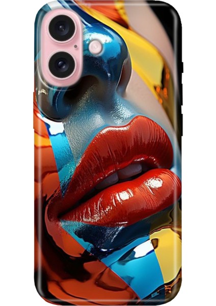 iPhone 16 Kılıf Silikon Desenli Kalıplı Case Makyaj