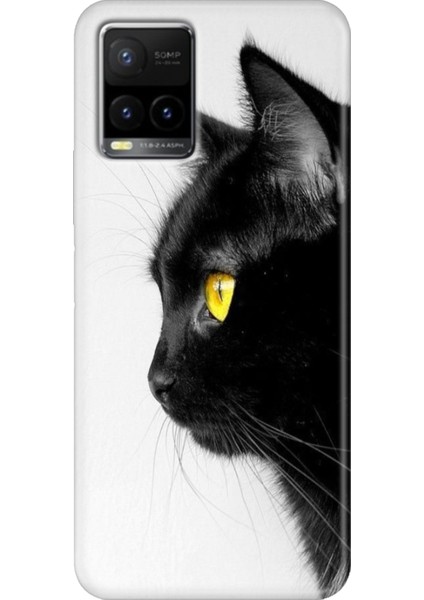 Vivo Y21S Y33S Y32 Kılıf Desenli Silikon Esnek Kapak Kedi Bakışı