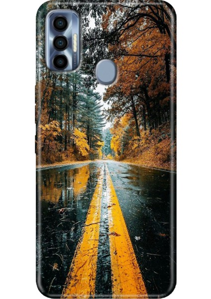 Tecno Spark 7 Pro Kılıf Renkli Silikon Korku Yolu