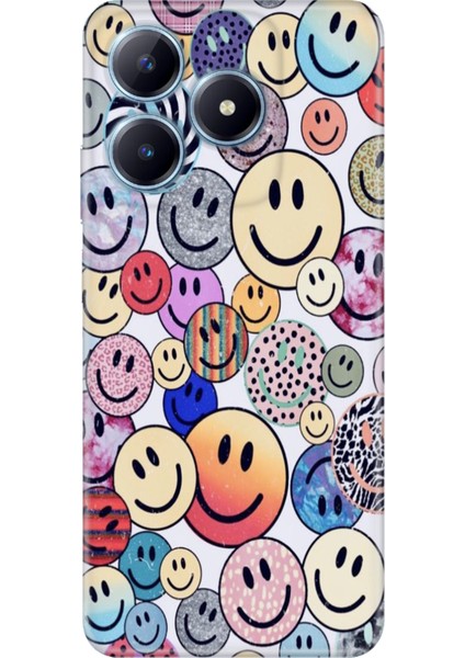 Realme C63 Kılıf Renkli Baskılı Silikon Emojix