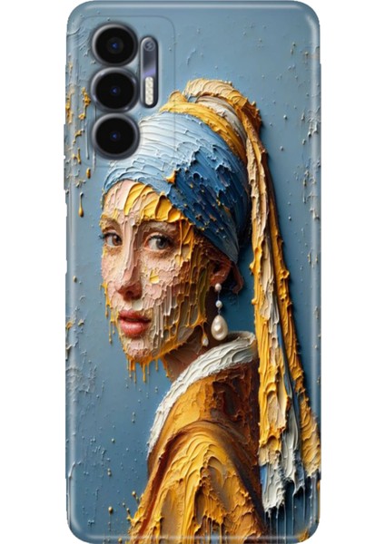 Tecno Pova 3 Kılıf (LF7N) Uyumlu Renkli Baskı Desen Esnek Silikon Inciküpeli