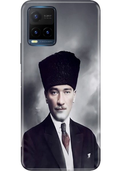 Vivo Y21S Uyumlu Kapak Kılıf Desenli Kapak Renkli Tpu Uv Atatürk