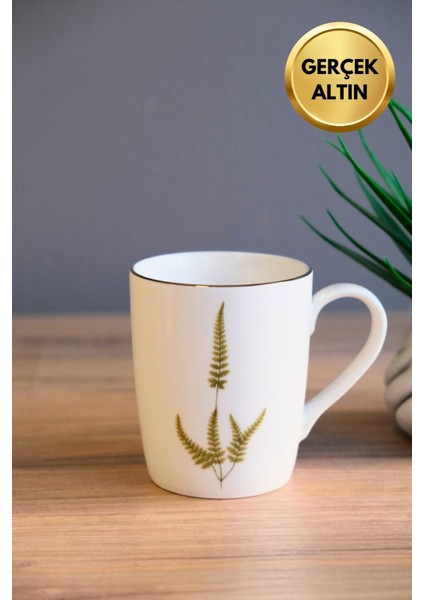 Porselen Natura Marinum Kulplu Mug Kupa 9cm 220ML Tekli