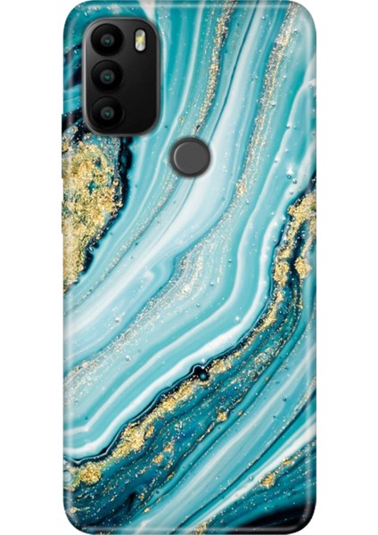 General Mobile Gm 21 Pro Kılıf Baskılı Esnek Silikon Kapak Simli Taş