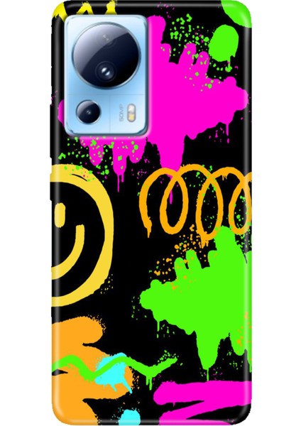 Xiaomi Mi 13 Lite Kılıf Desenli Mi 13 Lite Design Silikon Smile