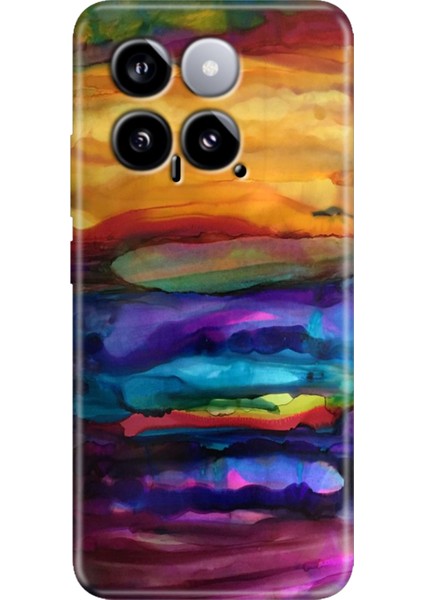 Xiaomi Mi 14 Kılıf Renkli Rubber Kapak Silikon Sulu Boya