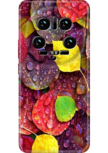 Xiaomi Mi 14 Ultra Kılıf Renkli Rubber Desen Silikon Sonbahar