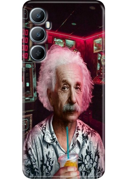 Realme C65 Kılıf (RMX3910) Uyumlu Renkli Baskılı Silikon Albert