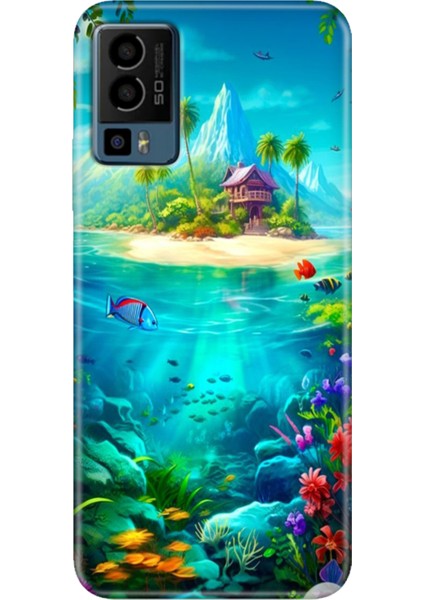 General Mobile Gm 23 Kılıf Desenli GM23 Silikon Case Uv Island