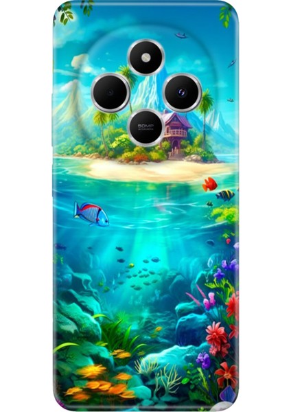 Xiaomi Redmi 14C Kılıf Renkli Rubber Desenli Silikon Island