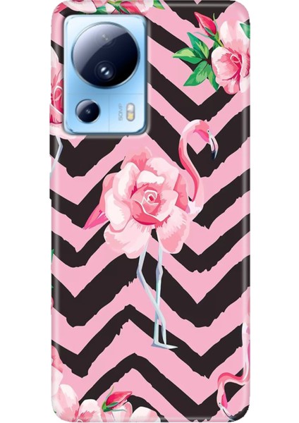 Xiaomi Mi 13 Lite Kılıf Desenli Mi 13 Lite Design Silikon Flamingo