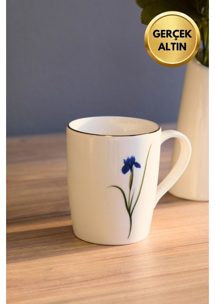 Porselen Natura Iris Kulplu Mug Kupa 9cm 220ML Tekli fırsatları