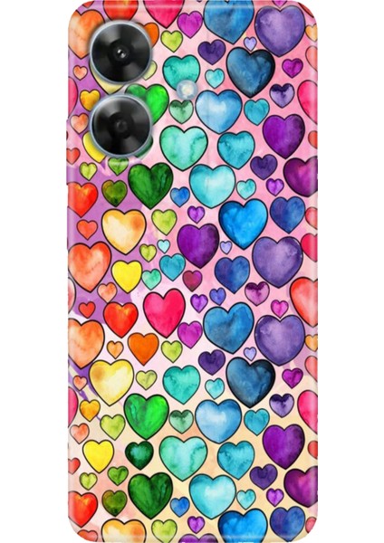 Realme Note 60 4g Kılıf Renkli Baskılı Tasarım Desenli Case Kalp Çizim