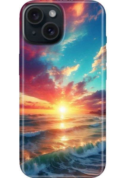 iPhone 13 - 14 Kılıf Desenli Kapak Renkli Tpu Uv Okyanus