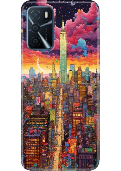 Oppo A16 Kılıf (CPH2269) Uyumlu Silikon Tasarım Stok Retro Newyork