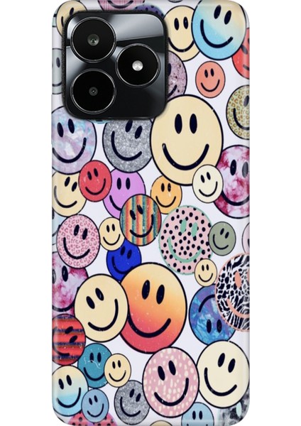 Realme C53 Kılıf (RMX3760) Uyumlu Desenli Silikon Renkli Tpu Uv Emojix
