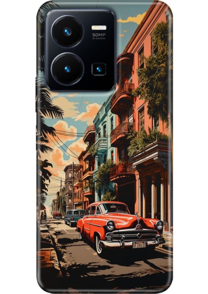 Vivo Y22S -Y35 Kılıf Desenli Kapak Renkli Tpu Uv Küba