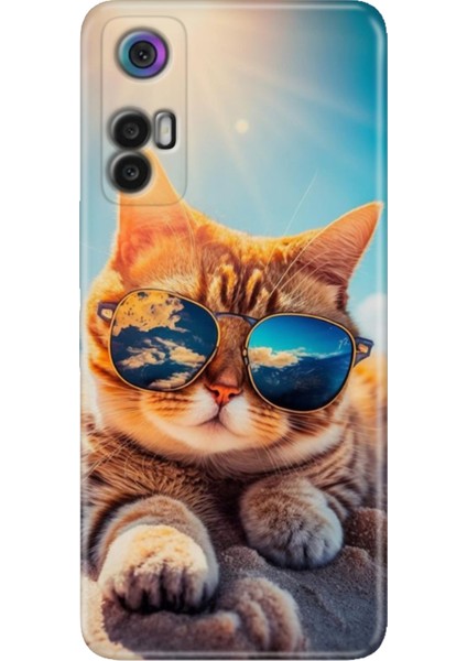 Tcl 30+ (Plus) Kılıf Silikon Renkli Resimli Arka Kapak Cat