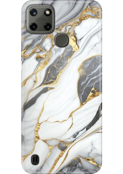 Realme C21Y - Realme C25Y Kılıf Desenli Kapak Renkli Tpu Uv Arsos Mermer