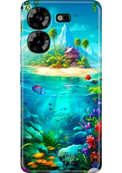 Tecno Pova 5 Kılıf Renkli Esnek Silikon Island