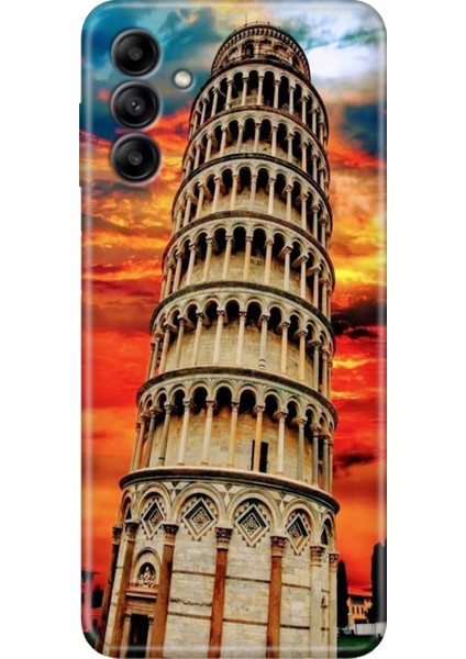 Samsung Galaxy A34 Kılıf Tasarım Esnek Silikon Pizza Kulesi