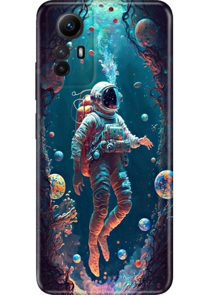 Xiaomi Redmi Note 12S Kılıf Desenli Ermer Silikon Astronot