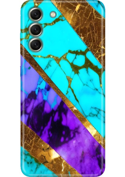 Samsung Galaxy S21 Fe Kılıf Desenli Kapak Renkli Tpu Uv Nezih Mermer